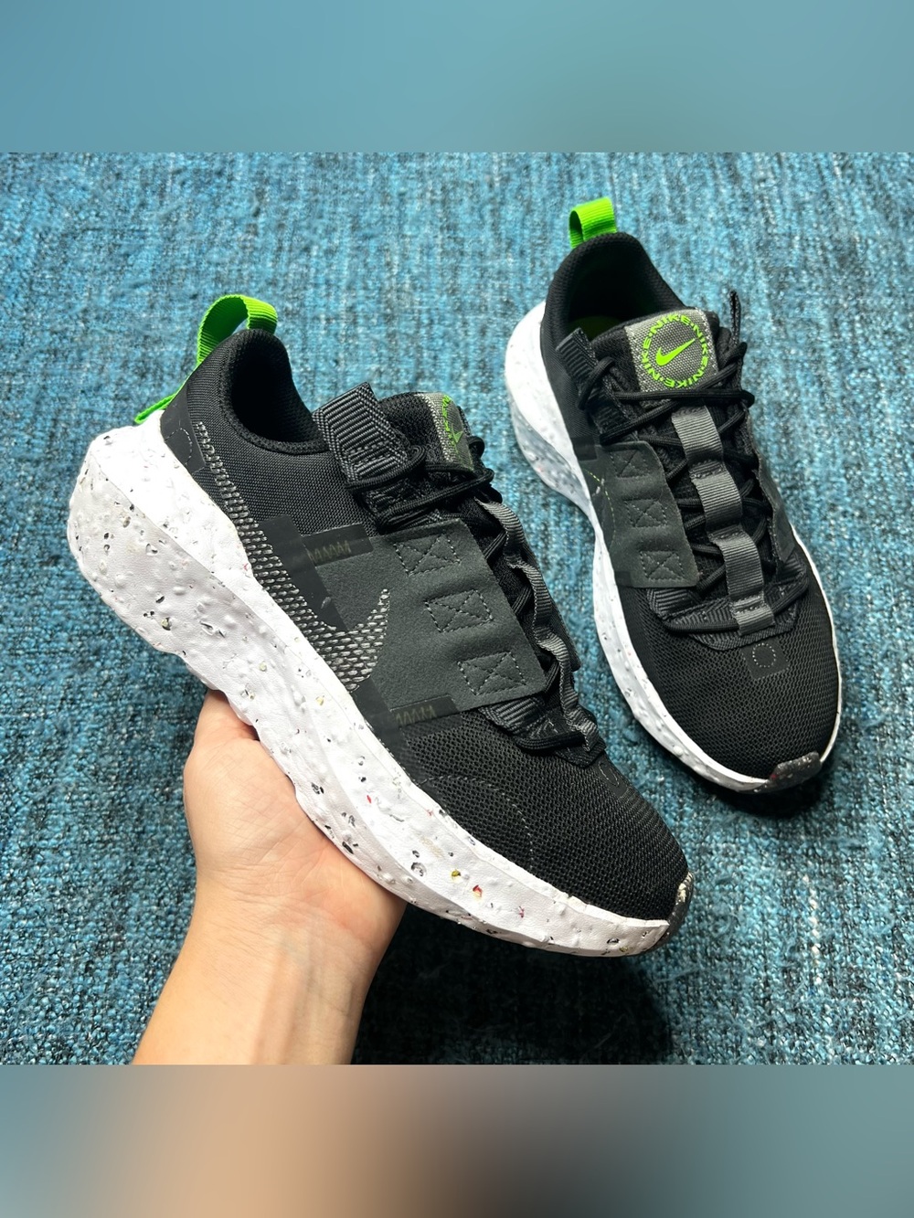 Nike Crater Impact Sneakers in Black Green White Women's Size 6.5
